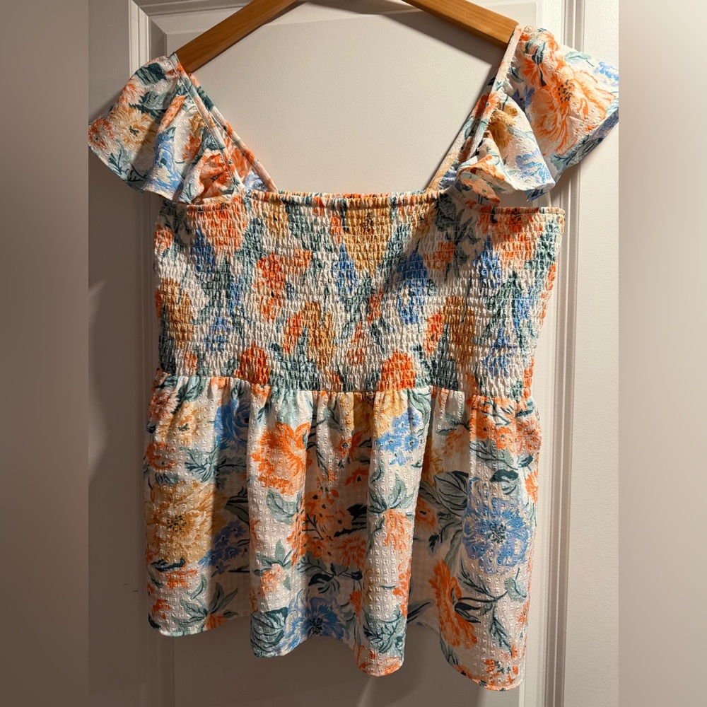 Loft Floral Smocked Top